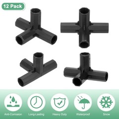 M METERXITY 12 Pcs 11mm Greenhouse Frame Building 4 Way Right Angle