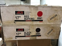 (10) ACS Scrubble 17″ RED Buff & BLACK Strip PADS 51-17 72-17 floor scrub polish
