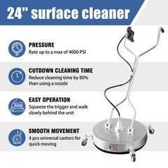 janz 24″ Pressure Washer Surface Cleaner 24 Inch Silvery White, silvery white
