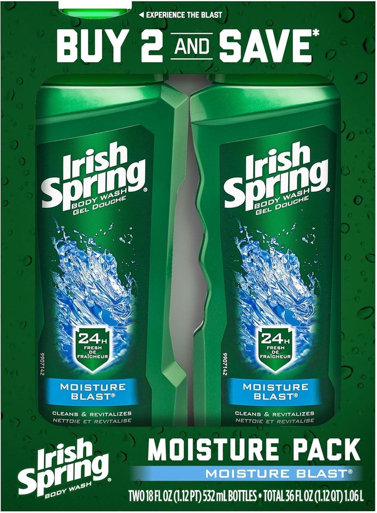 h Spring Men’s Body Wash Shower l, Moisture Blast – 18