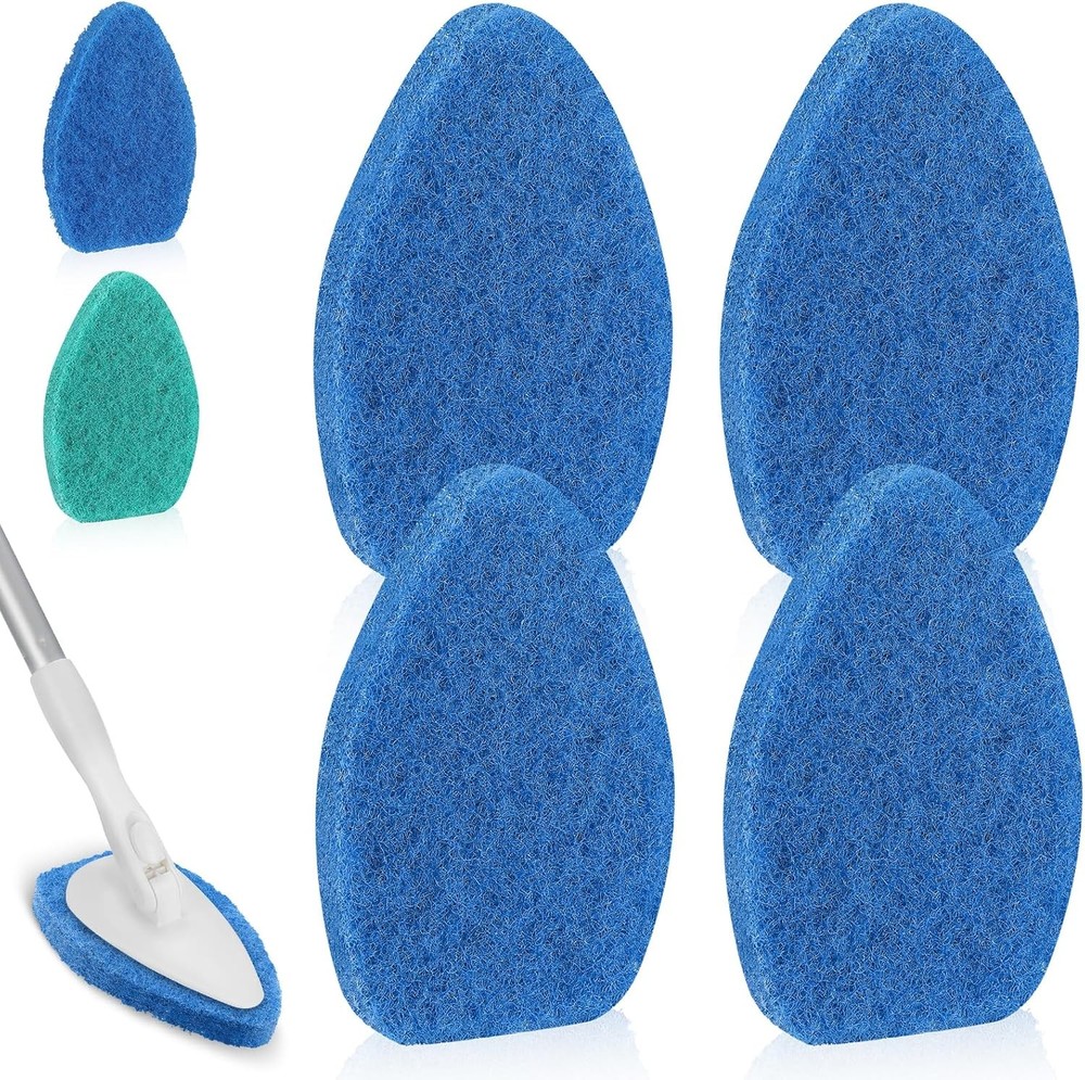4 Pcs Tub Tile Scrubber Cleaning Brush Pads (Without Handle)