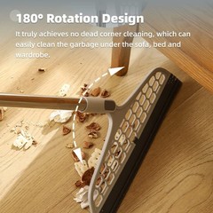 Upgraded Magic Broom, 4 in 1 Sweeper Pet Hair Remover with a Mini Gray