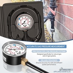 Natural Gas or LP Manifold Pressure Test Kit, Meter, Gas…