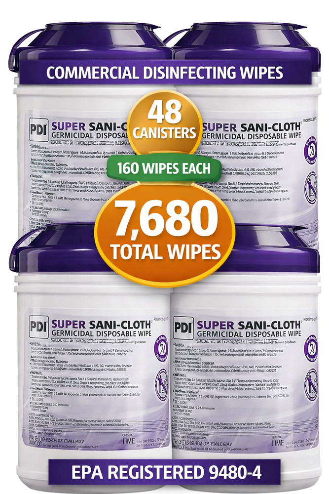 PDI Sani-Cloth Disinfecting Wipes 160ct 48 Cans 7680 Total Q55172CT