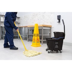 Carlisle OmniFi 35qt Mop Bucket Combo, Side Press Wringer & Soiled Water 9690403