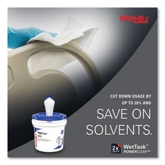 WypAll Power Clean WetTask Wipers, 6 x 12, Unscented, 95/Roll, 6 Rolls/Carton