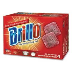 Brillo 53304 2.5″ x 3″ Steel Wool Soap Pads – Gray/Pink (12/Carton) New