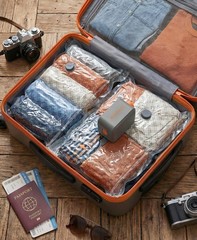 15pcs Vacuum Seal Bags for Clothing Travel, 15 Combo Travel Size, Dark Grey