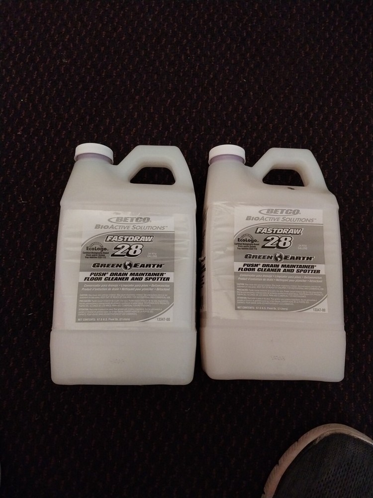 2 – 28 green earth push drain maintainer, betco fastdraw and floor cleaner