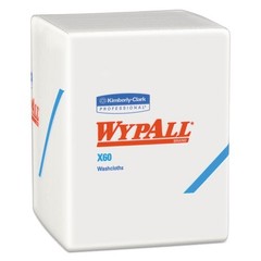 WypAll General Clean X60 Cloths, 1/4 Fold, 12.5 x 10, White, 70/Pack, 8 Packs/CT