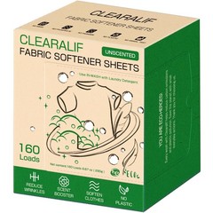 CLEARALIF laundry Fabric Softener Sheets, Unscented, 160 Count (Pack of 1)