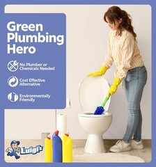 Luigi’s Blue Heavy Duty Toilet Plunger Bellows Design Clog Remover