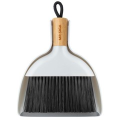 MR.SIGA Mini Dustpan and Brush Set, Portable Cleaning 7.1*6.2*1.7 in, White