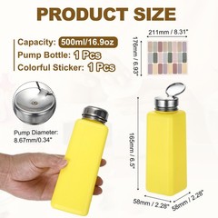 For 500ml/16.9oz Solvent Alcohol Dispenser for Cleansing Acetone, Yellow