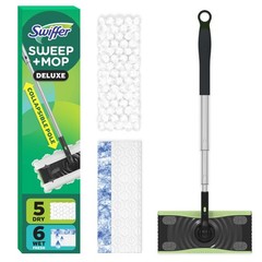 Swiffer Sweep & Mop Deluxe 2-in-1 Multi-Surface 1 Count (Pack of 1), Black