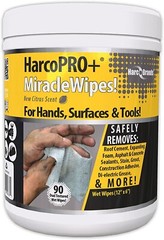 HarcoPRO+ Miracle Wipes 90 Wet Wipes 12×6” For Hands, Surfaces & Tools (3-PACK)