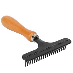 Premium Wooden Handle Pet Grooming Rake For Cats And Dogs Premium