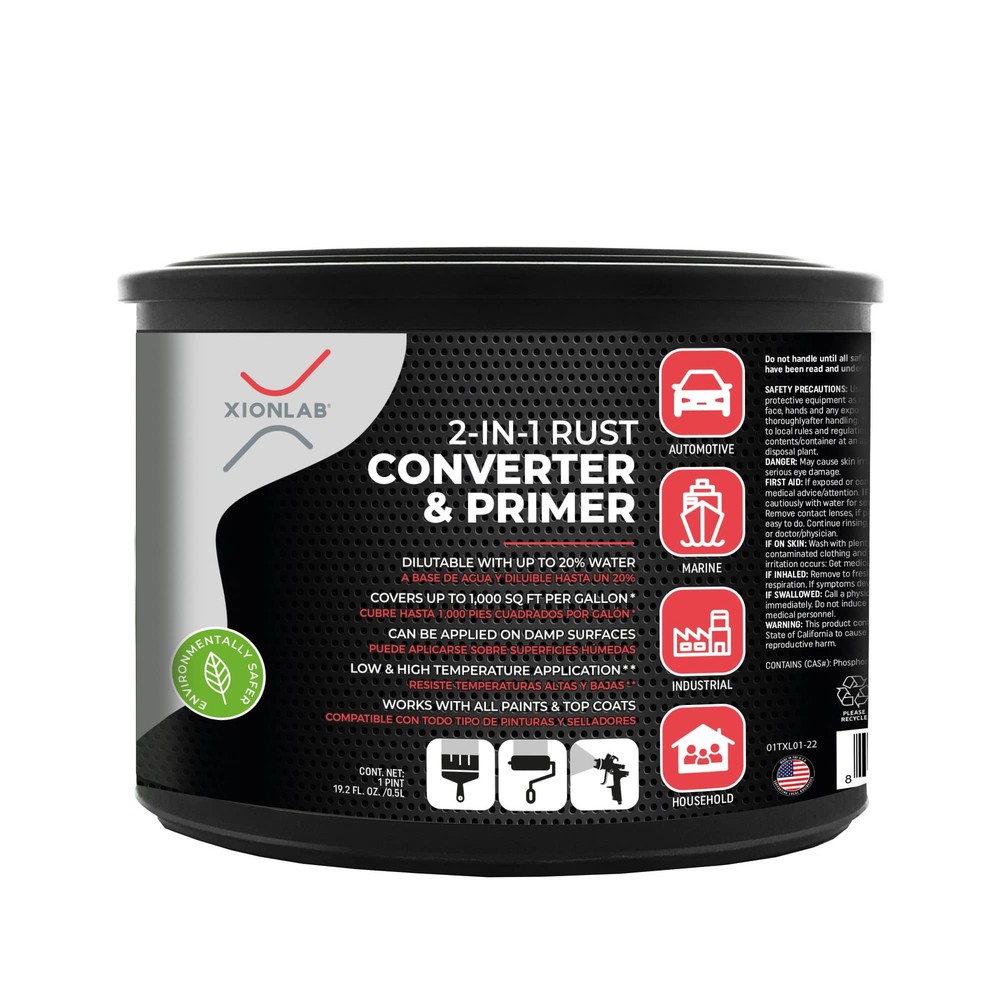 Xion Lab 2 in 1 Rust Converter Metal Primer – Covers Up to 4X More – Industr…