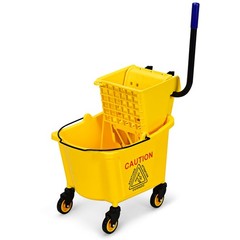 26 Quart Commercial Mop Bucket Side Press Wringer on Wheels House Cleaning