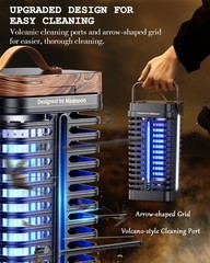 Bug Zapper Outdoor with Dual LED Lights, 15W Mosquito Zapper 4200V Elec