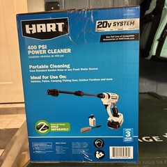 HART 20V Cordless 400 PSI Pressure Washer Power Cleaner (Tool only), NEW