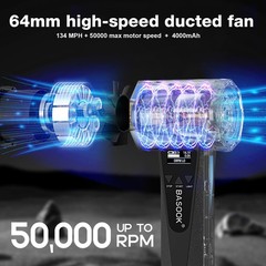 Turbo Dryer Blower for Car & Snow Removal – 134MPH High-Speed Cordless Blower…