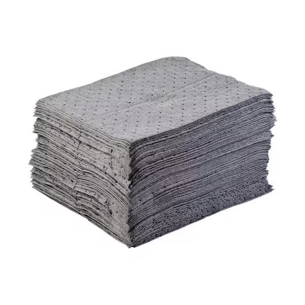 Brady Sorbent Pad, 20 gal, 15 in x 17 in, , Gray, Polypropylene BPU100 Brady