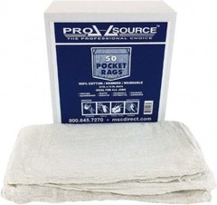50 Count PRO SOURCE Virgin White Cotton Pocket Rags / Shop Towels: 13″ x 14″