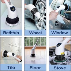 Cleanninja Electric Spin Scrubber for Cleaning, Adjustable 10″-50″, White