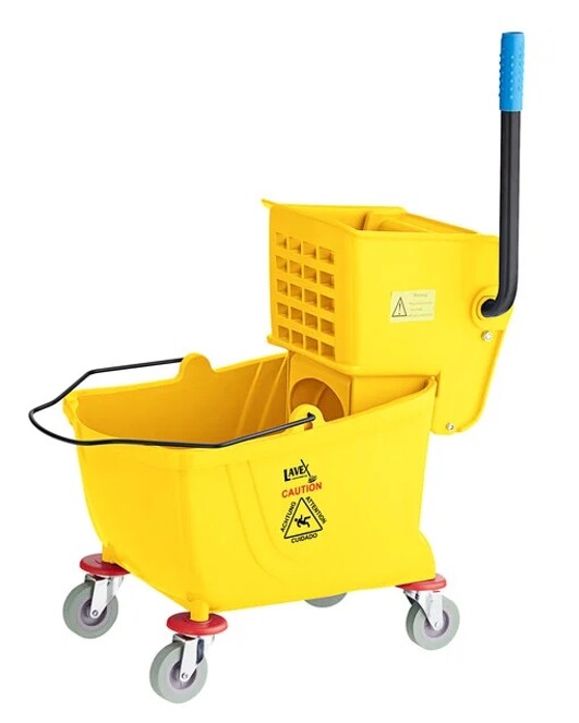 26 QT Yellow Space Saving Combo Mop Bucket and Side Press Wringer Lavex