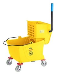 26 QT Yellow Space Saving Combo Mop Bucket and Side Press Wringer Lavex
