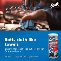 Scott Shop Original Blue Towels 75147 9.4X11 Cloth-Like Paper Towel 12 Rolls Of