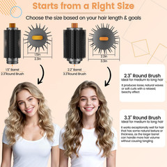 YTCHYYSK Upgraded Large Round Volumizing Brush Attachment for 3.3in, Gold