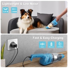 TROIZO Handheld Vacuum Cordless, 14500PA Powerful Suction Hand Held Blue