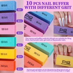 FANDAMEI Nail Buffer Block, 10 PCS Buffers for Nails with Multi-colored