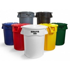 Rubbermaid Commercial Fg264307blue 44 Gal Round Recycling Bin, Open Top, Blue,
