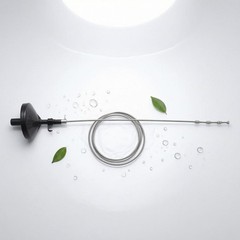 Manual Drain Unclogger ABS Plastic Crank Drain Auger Extended Reach for Toilet