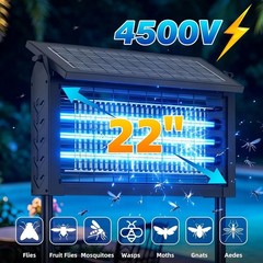 Upgraded Solar Bug Zapper Outdoor Mosquito Zapper 4500V Waterproof Rechargeable