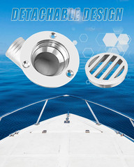 Boat Deck Floor Drain, 1-1/2 Inch (38Mm) 90 Degree Marine 316 Stainless Steel He