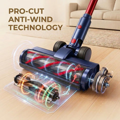 INTETURE Cordless Vacuum Cleaner 650W/55Kpa,70 Mins Standard, Purple