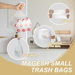 Magesh 8-10 Gallon Trash Bag Strong, Leakage-Free, Medium Garbage Bags Unscen…