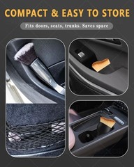 3PCS Car Interior Detailing Kit – 2 Curved Soft Bristle Brushes & 1 Dual-Head Du