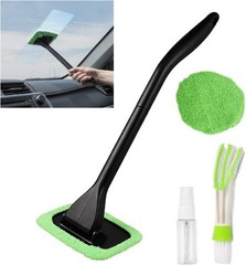Interior Windshield Cleaner Tool for Car Windows, Green Rectangle