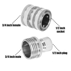 M MINGLE Garden Hose Quick Connect Fittings, 3/4 Inch GHT Stainless inch