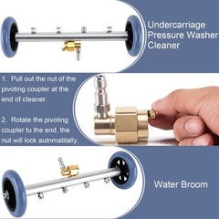 2-in-1 Undercarriage Pressure Washer Attachment – 4000 PSI Broom, 16″ – black