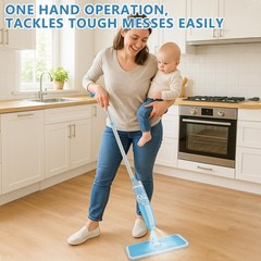 Spray Wet Mops for Hardwood Floor Cleaning: MEXERRIS Mop with 3 Cyanine
