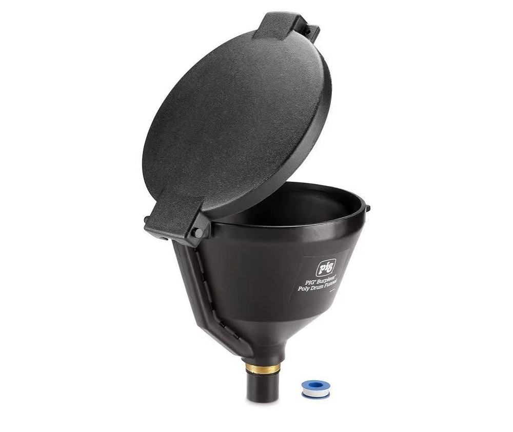 PIG Drum Funnel Burpless Poly for 30 and 55 gal Plastic or Steel Drum 2″ NPT….
