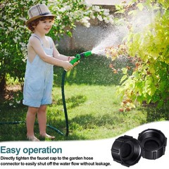 Mudder 16 Pcs Garden Hose Caps Sprinkler Cap Plastic 3/4 Inch, grey-purple