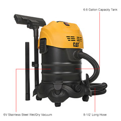 NEW! Cat® C06V Stainless Steel HEPA Wet/Dry Vacuum, 6.6 Gallon Cap!!