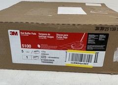 3M Red Buffer Pad 5100 17″ Floor Buffing Cleaning Pads 5/Case 61500035938